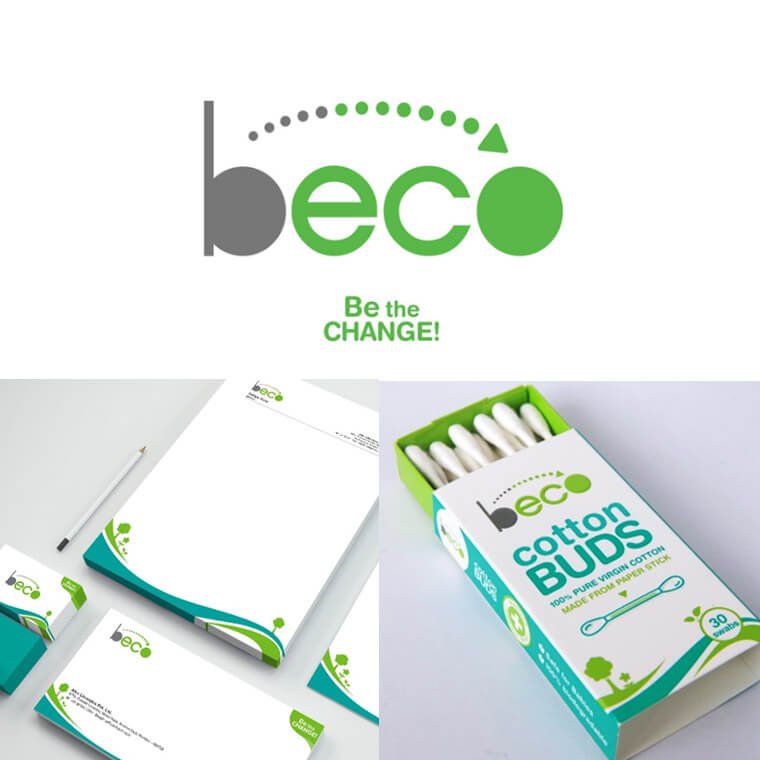 Eco friendly packaging design, letter head design, Bamboo ear buds